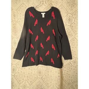 Christmas Cardinal Sweater Women's 2X 22W/24W Xmas Festive Holiday Party